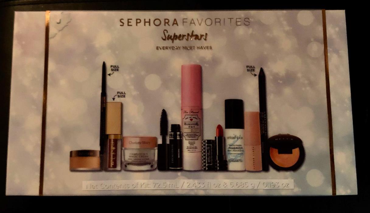Sephora Favorites Superstars Kit 11 Items, 3 Full Size Anastasia, Too Faced+ NIB