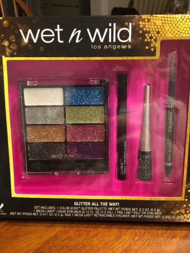 Wet N Wild Glitter All The Way Palette, Eye Shadow & Eyeliner Kit* Free Shipping