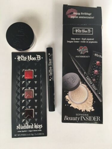 Sephora 2019 Birthday Gift Kat Von D Beauty Tattoo Liner Setting Powder Lipstick