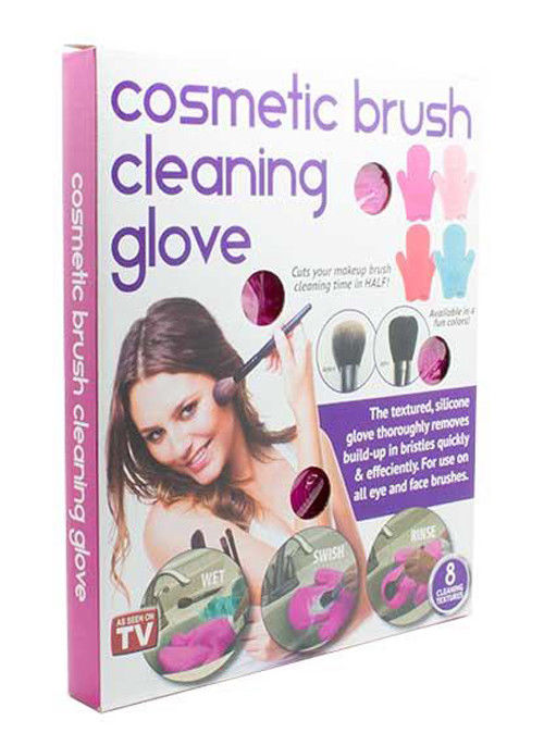 NEW IN BOX--COSMETIC BRUSH CLEANING GLOVE SILCONE---8 TEXTURES-As Seen On TV