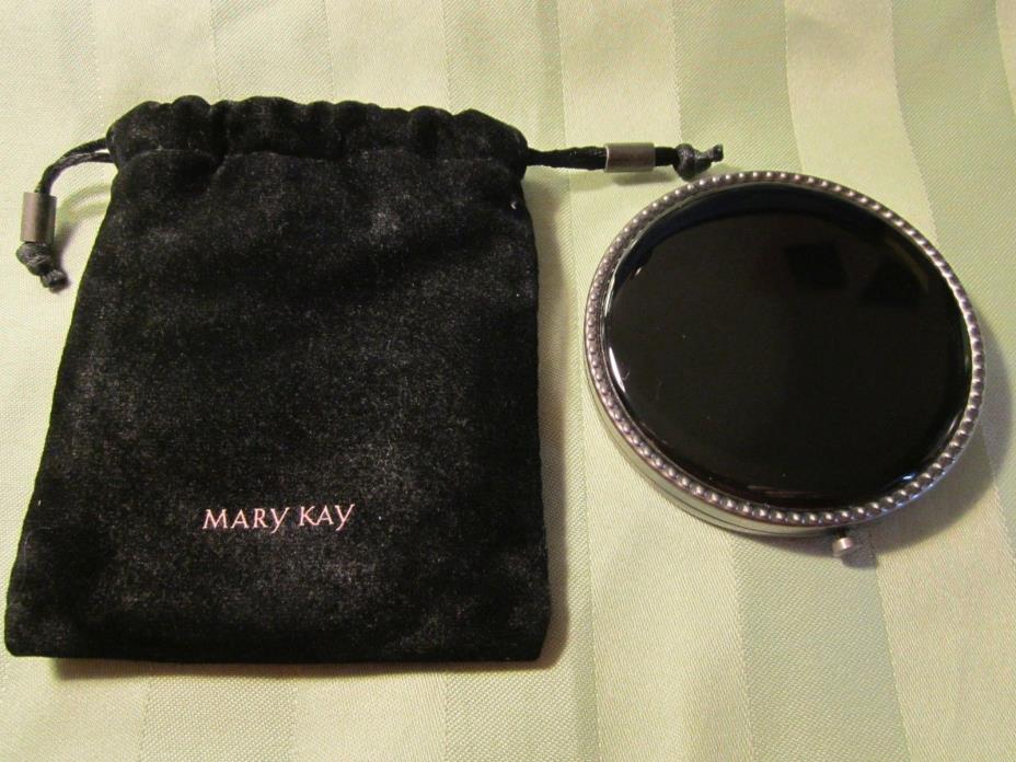 MARY KAY Dual Compact Mirror Pre-Owned But Never Used Black