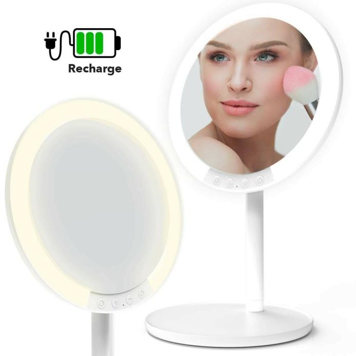 Makeup Vanity Mirror with Lights_Rechargeable 7-Inch Professional Dimmable