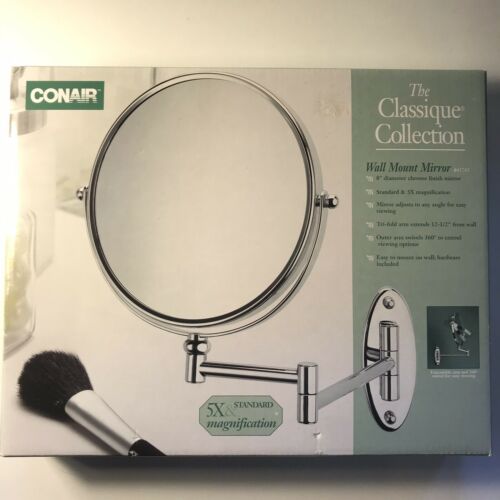 Conair Classique Standard Wall Mount Mirror 5x Magnification Chrome Finish 41743