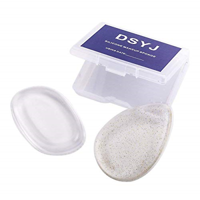 DSYJ 2pcs Silicone Makeup Sponge Puff Gel Cosmetic Foundation Cream Beauty Tools