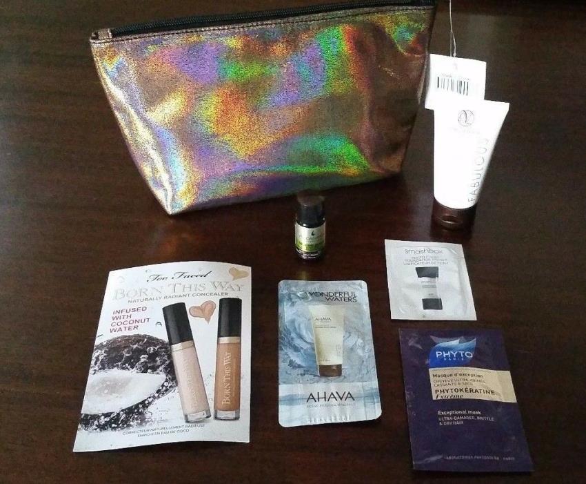 Makeup Bag With Samples Too Faced Concealer Self Tanner Skin Care Etc. NEW