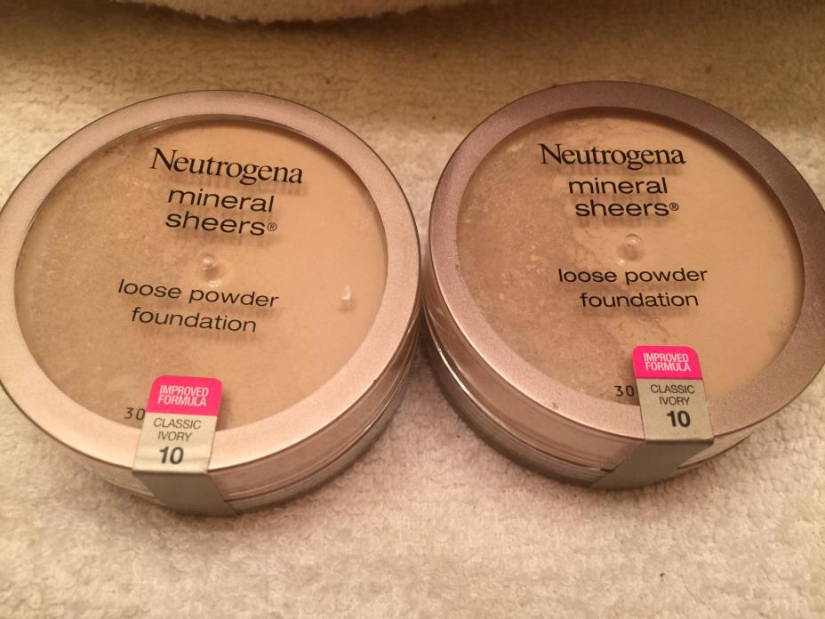 LOT of TWO (2)  Neutrogena Mineral Sheers Loose Powder, Classic Ivory 10