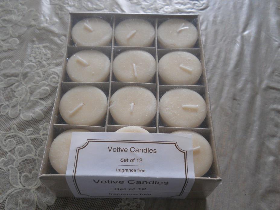 Langley unscented poured ivory votive candles, 12pk