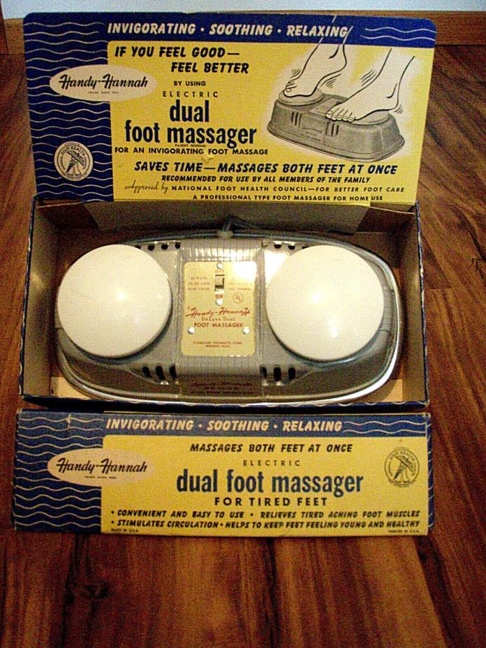 Vintage Handy Hannah Dual Foot Massager, Electric, w/ Display Box, Works