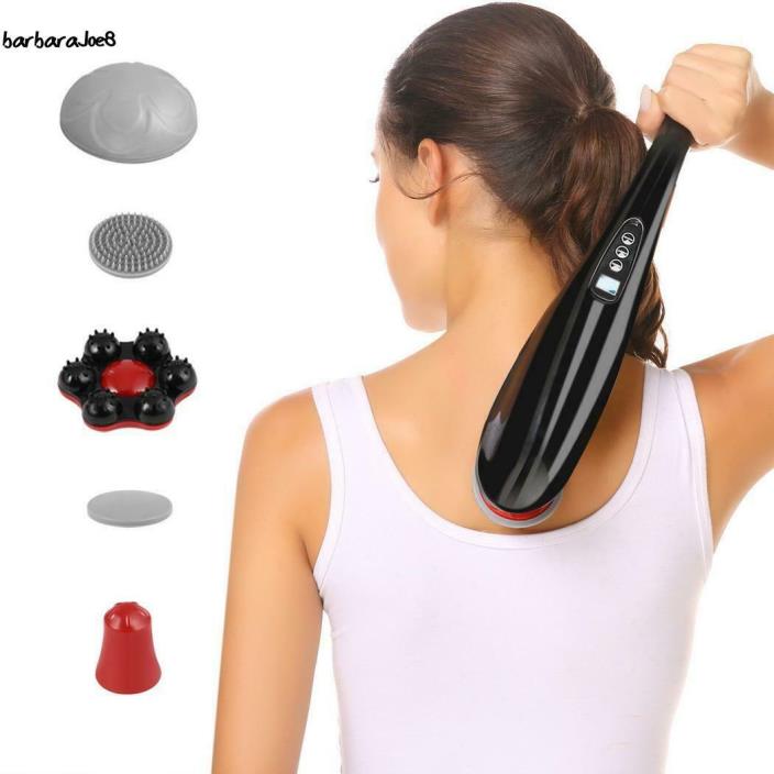 Handheld Electric Massager Full Body Percussion Vibrating Therapy Machine Heat