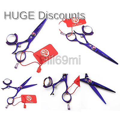 Tianyu 5.5 Inch Purple Hair Cutting Scissors 360 Degree Swivel Thumb Handle 4...