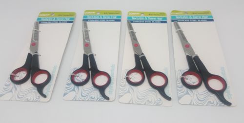 Lot of 4 Conair Texturize And Tame Hair 6 1/2 Thinning Shears Steel  80016N