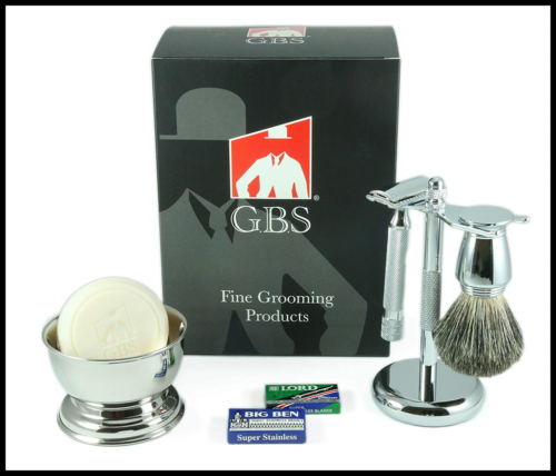 GBS Men's Premium Wet Grooming Shaving Set Gift Boxed Heavy Duty Traditional Han