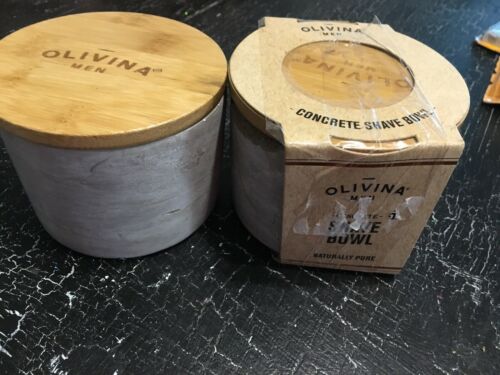 Olivina Men Shave Concrete Shave Bowl New 2x Bowl Set Pack Damaged But Usable