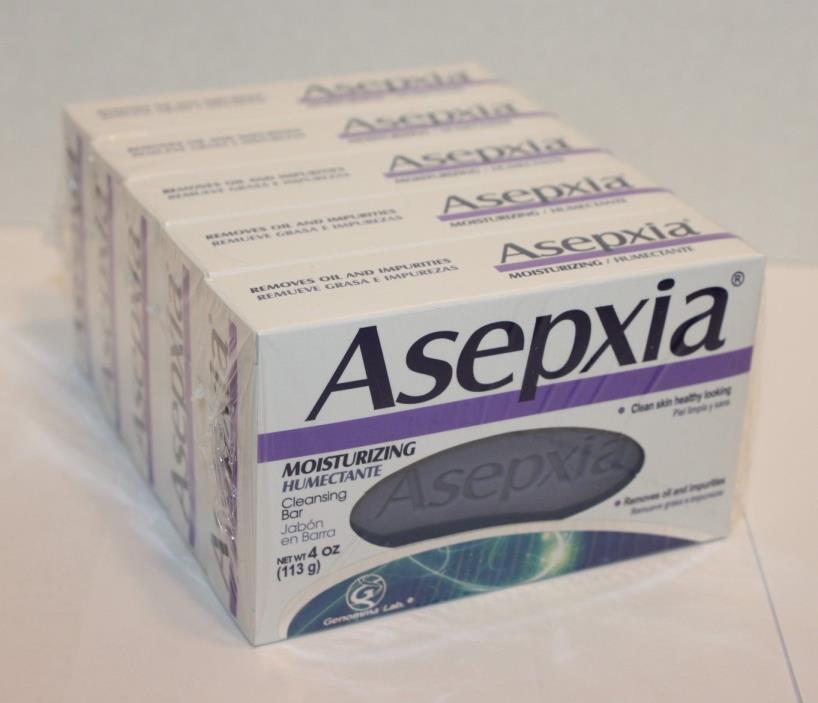 5 Asepxia Moisturizing Cleansing Bar Soap 4 oz 113g Jabón Humectante