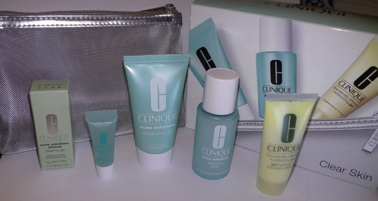 CLINIQUE Clear Skin Acne Solutions Clearing Gel Clarifying Lotion Cleansing Gel