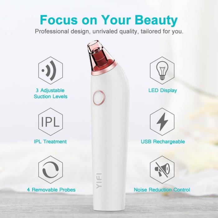 Blackhead Remover, USB Rechargeable Vacuum Suction /Vacuum para puntos negros