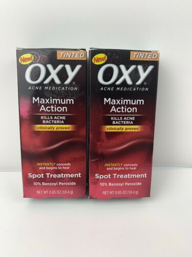 Lot Of 2 Oxy Maximum Action Spot Treatment TINTED  0.65 Ounce NIB Exp 01/2020