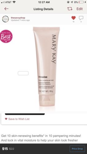 MARY KAY TIMEWISE MOISTURE RENEWAL GEL MASK dry to oily skin