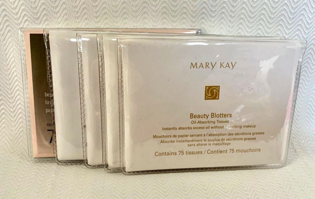 5 Mary Kay BEAUTY BLOTTERS Oil Absorbing Tissues 75 Each Set of FIVE