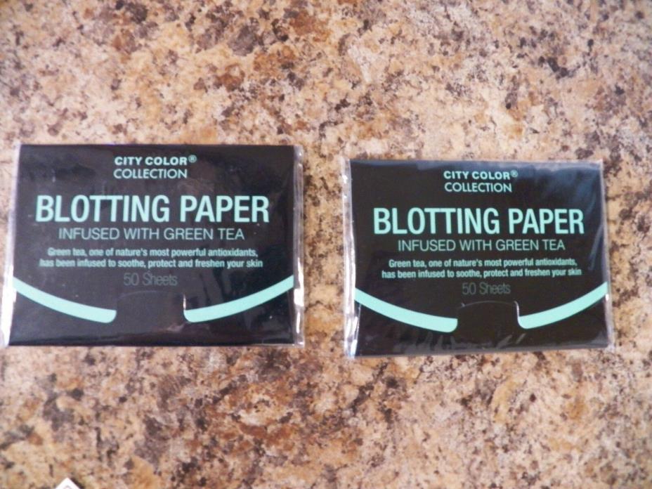 2x City Color Collection Blotting Paper Infused with Green Tea 50 Sheets each