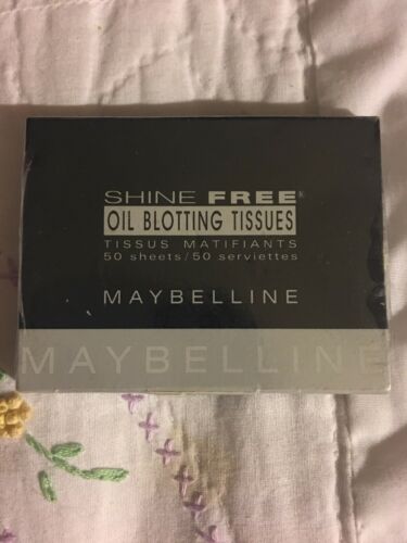 Maybelline Shine Free Oil Blotting Tissues 50 Sheets Absorbing Papers Rare HTF
