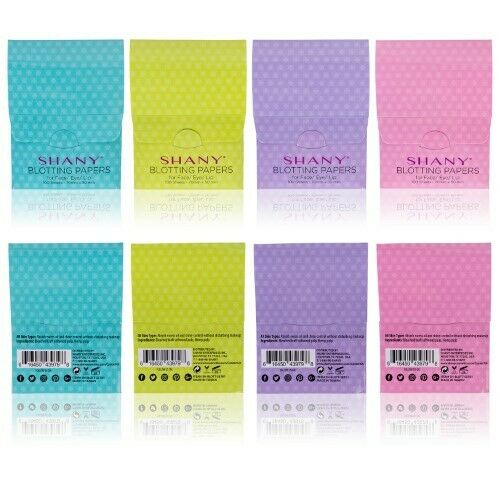 SHANY On-the-go Oil Blotting Papers- Set of Four with 100 Oil Absorbent Sheets