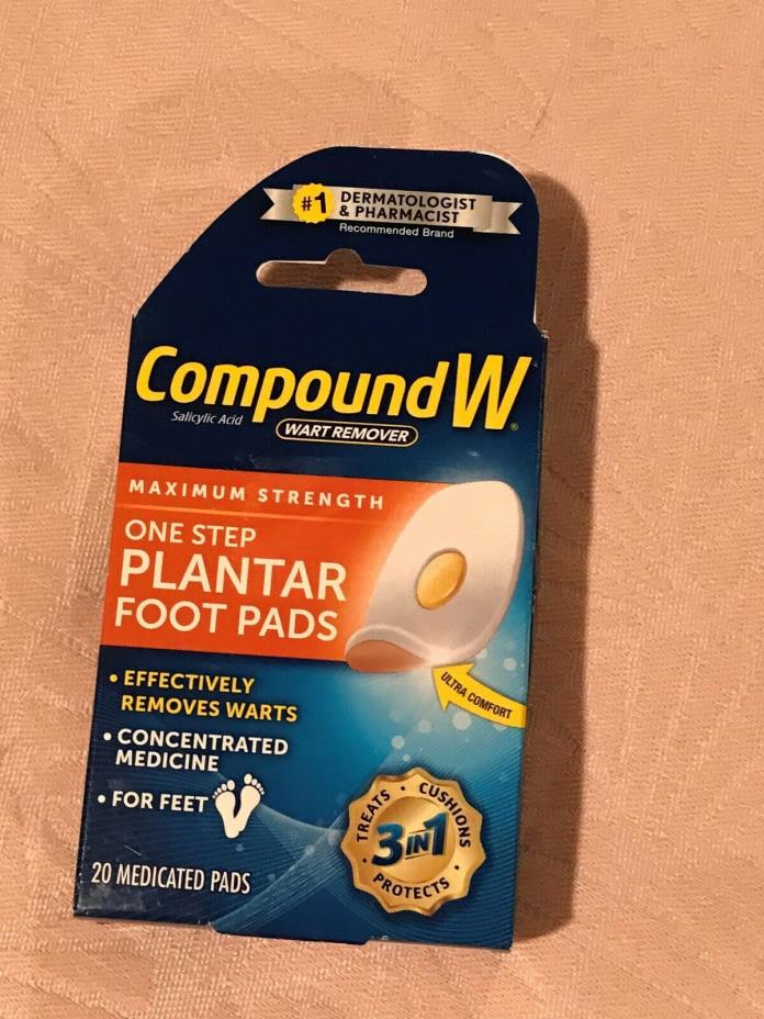 Compound W One Step Plantar Foot Pads, Effectively Remove Warts 20 Each