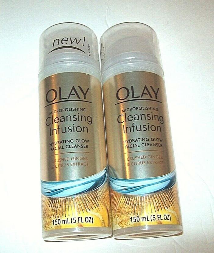 Lot of 2 Olay Micropolishing Cleansing Infusion Hydrating Glow Facial Cleaner
