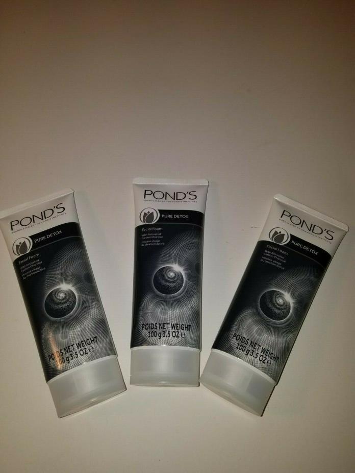 Ponds Pollution Out  Purity Facial Foam 3.5 oz Lot of 3 Activated Charcoal