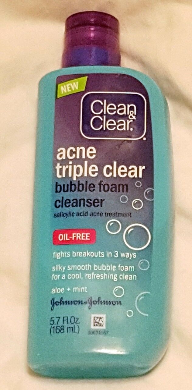 Clean & Clear Acne Triple Clear Bubble Foam Cleanser 5.7 oz Free Shipping