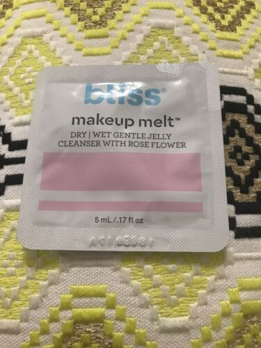 NEW BLISS Makeup Melt Dry/Wet Gentle Jelly Cleanser With Rose Flower Sample 5mL