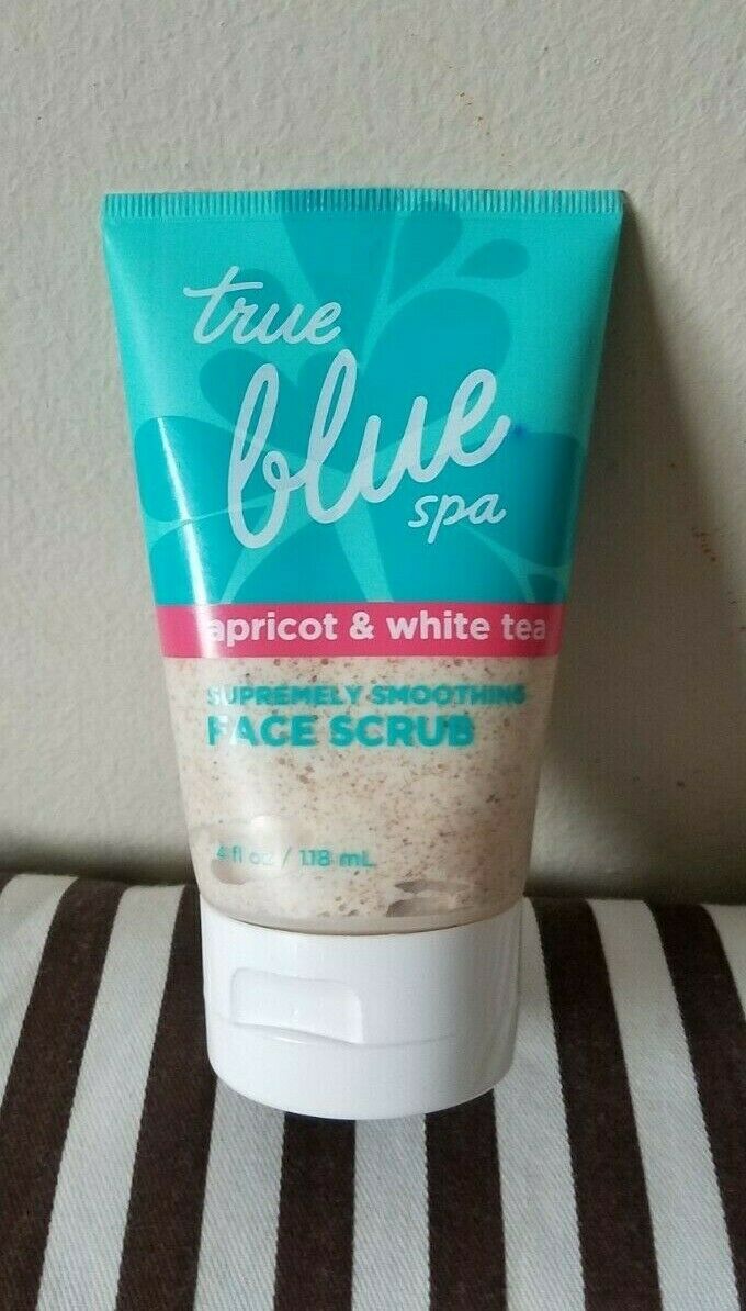 BATH & BODY WORKS TRUE BLUE SPA APRICOT & WHITE TEA FACE SCRUB 4 FL OZ NEW