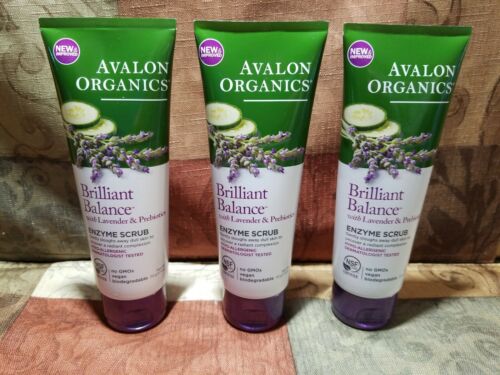 Avalon Organics Brilliant Balance Enzyme Scrub,(3) 4 Ounce tubes #k38