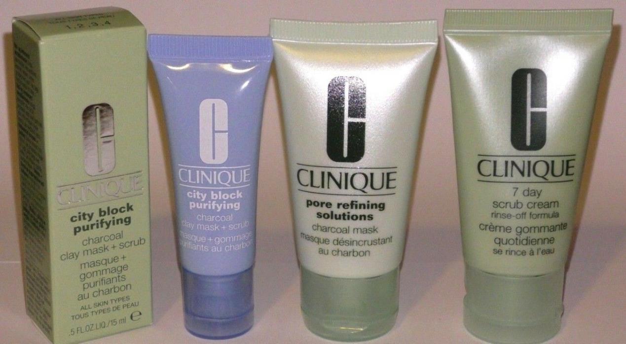 CLINIQUE City Block Charcoal Mask+ Scrub, Pore Refining Mask, 7 Day Cleanser Lot