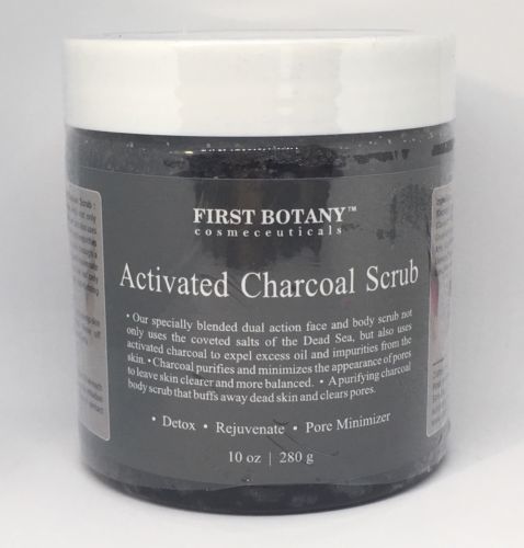 Activated Charcoal Scrub 10 Oz Facial Pore Acne Wrinkles Scars Cellulite Body