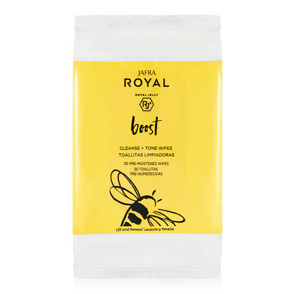 Jafra Royal Boost Cleanse Tone Wipes. 30 towelettes