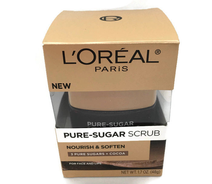 Loreal Pure Sugar Scrub Cocoa For Face And Lips 1.7oz Full Size