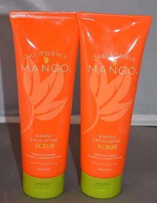 California Mango Exfoliating Scrub 8.5oz Exfoliate skin to Natural Radiance-2 pk