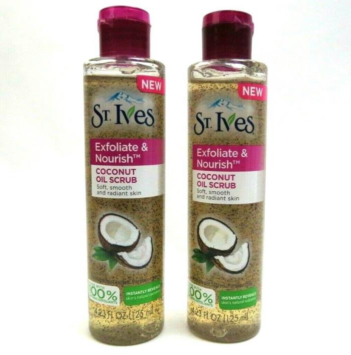 St. Ives Coconut Oil Scrub Exfoliate & Nourish 4.23 oz 2 packs