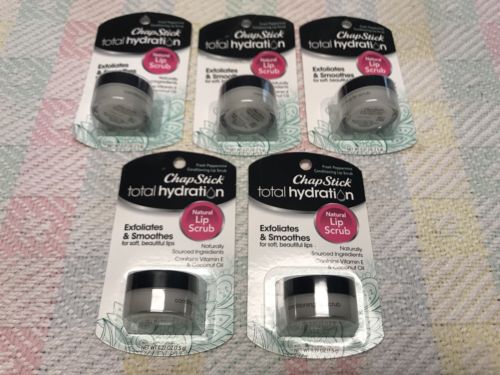 CHAPSTICK Total Hydration Natural Lip Scrub .27 Oz LOT of 5 New In Sealed Packs