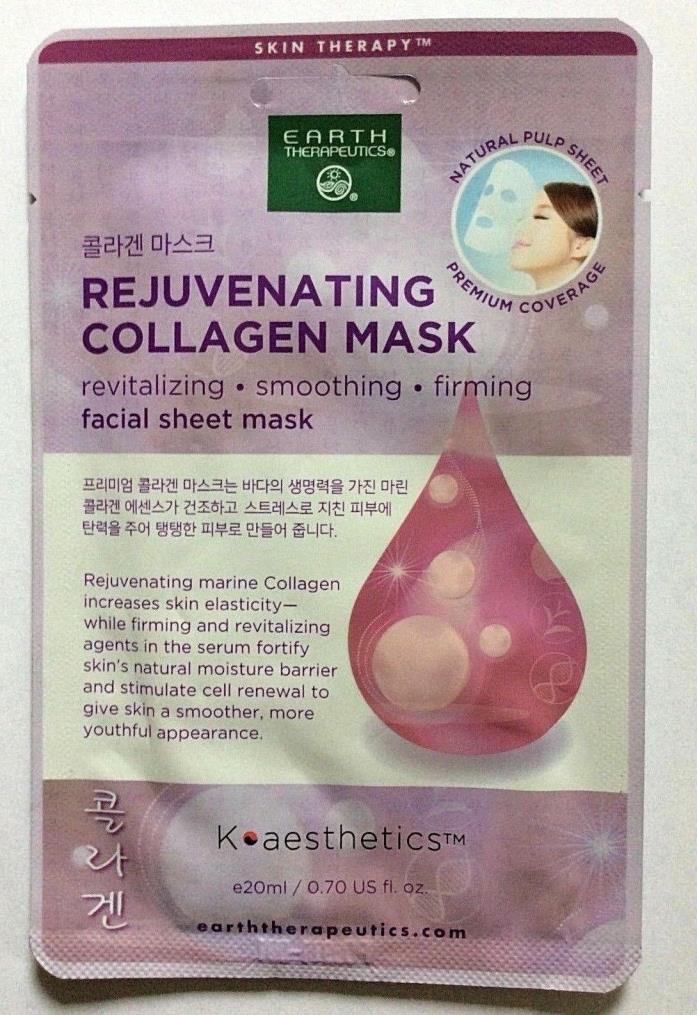 Lot of 4 Earth Therapeutics Rejuvenating Collagen Masks