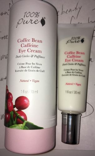 100% Pure Natural Vegan *Coffee Bean Caffeine Eye Cream* 1fl.oz./30ml. New BNIB