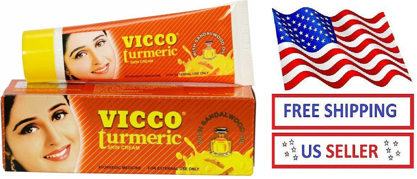 2 PACK Vicco Turmeric Skin Cream w/ Sandalwood Oil 50g Ayurvedic *US SELLER*