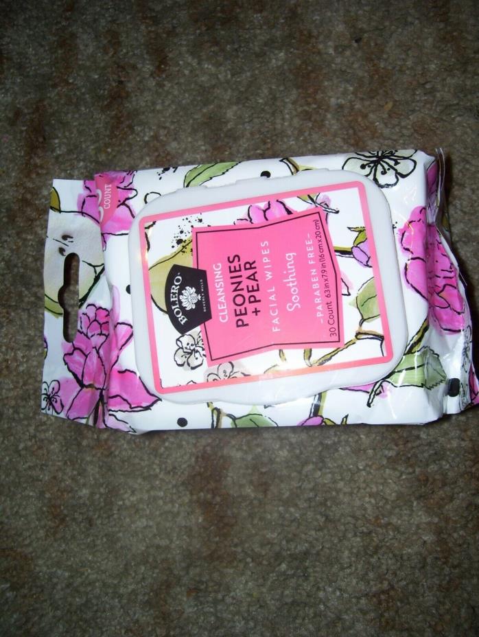 Bolero peonies & pear 30 count cleansing wipes for face