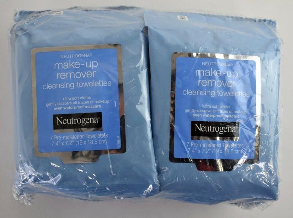 Lot of 12 Neutrogena MakeUp Remover Cleansing Towelettes Dissolve Waterproof NEW