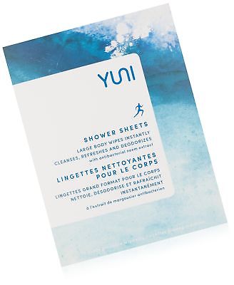 YUNI Beauty Shower Sheets Large Body Wipes, 12 Count