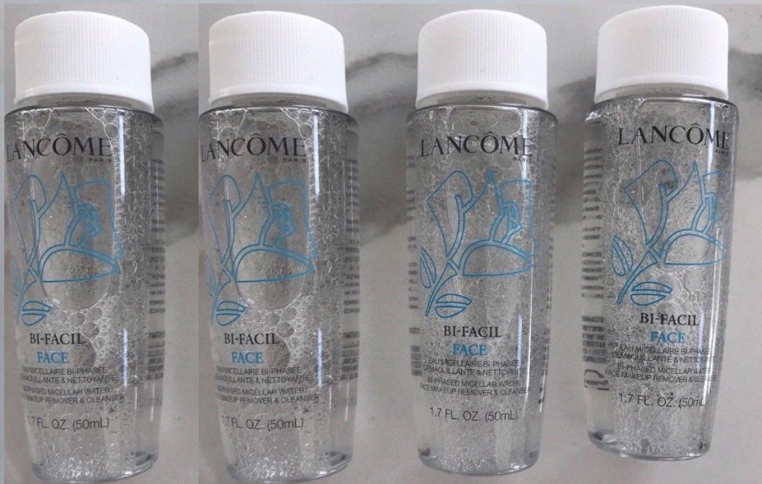 4 Lancome bi-facil face bi-phased micellar water travel 1.7 oz / 50 ml each