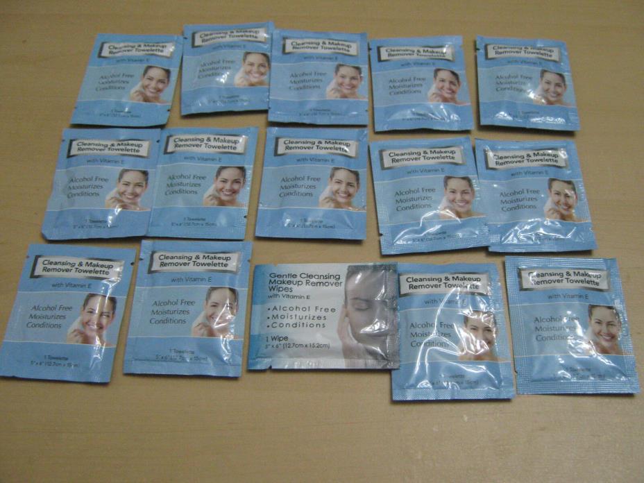 Lot (15) DIAMOND Wipes Facial Cleansing Makeup Remover Towelettes Vitamin E