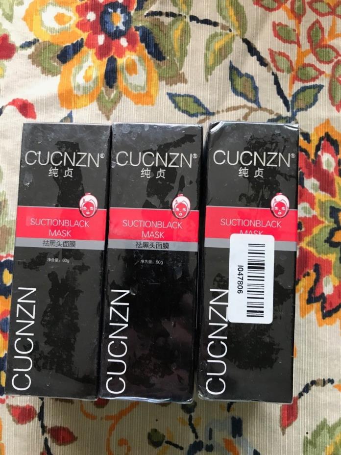 3 tubes-CUCNZN Deep Cleansing Suction Black MASK- purifying peel-off mask 60g