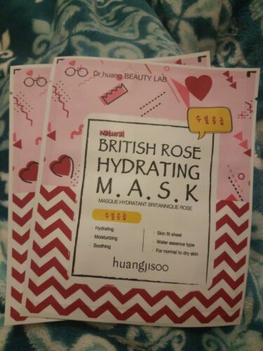 2x Huangjisoo British Rose Hydrating sheet mask. Korean Beauty FREE SHIPPING
